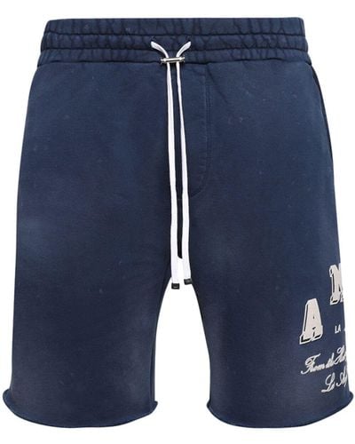 Amiri Pantalones cortos de chándal Vintage Collegiate - Azul