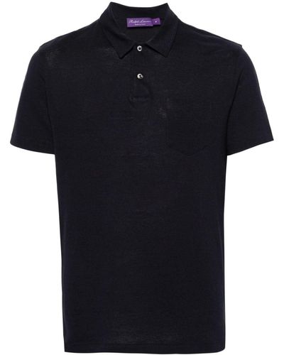 Ralph Lauren Purple Label Piqué Poloshirt - Zwart