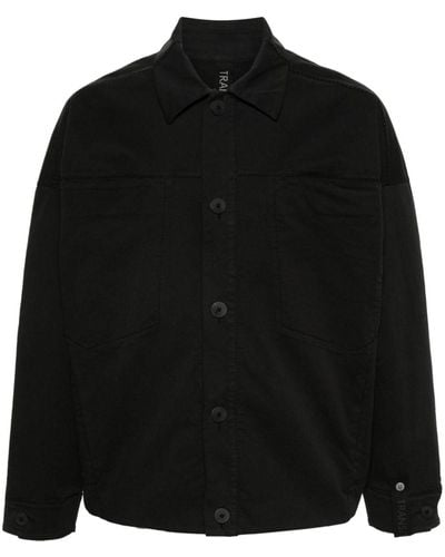 Transit Yoke-detail Shirt Jacket - Black