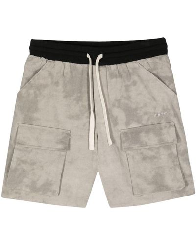 MOUTY Tie-dye Drawstring Cotton Shorts - Gray