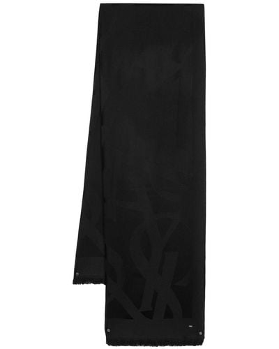 Saint Laurent ロゴ スカーフ - ブラック