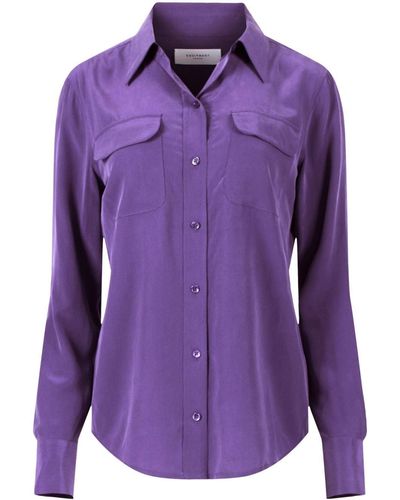 Equipment Signature Silk Shirt - Purple