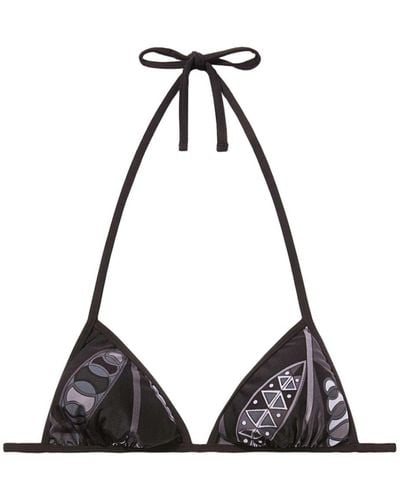 Emilio Pucci Top bikini con stampa - Nero