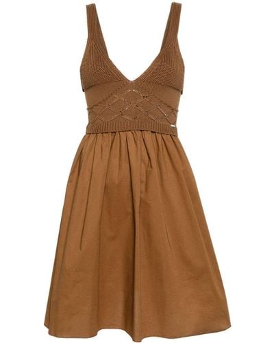 Liu Jo Panelled Mini Dress - ブラウン