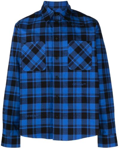 Off-White c/o Virgil Abloh Checked Cotton Shirt - Blue