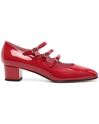 CAREL PARIS Kina Leather Mary Jane Shoes - Red