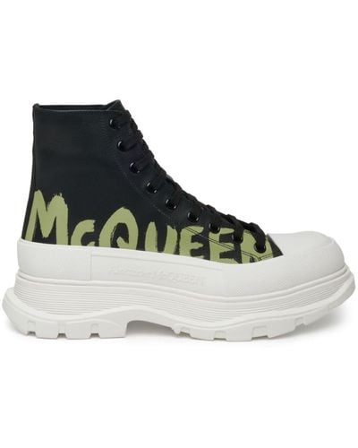 Alexander McQueen Tread Slick Lace-up Boots - Black