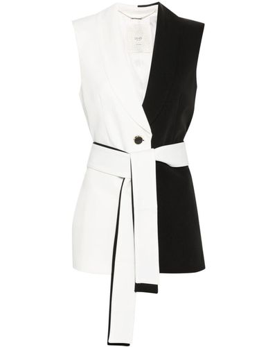 Liu Jo Two-tone Belted Waistcoat - Black