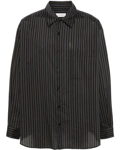 Lemaire Gestreept Overhemd - Zwart