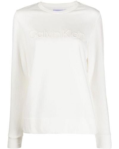 Calvin Klein Camiseta con logo en relieve - Blanco