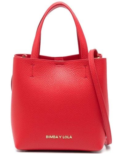 Bimba Y Lola Small Chihuahua Leather Tote Bag - Red