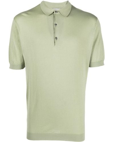 John Smedley Fine-knit Short-sleeved Polo Shirt - Green