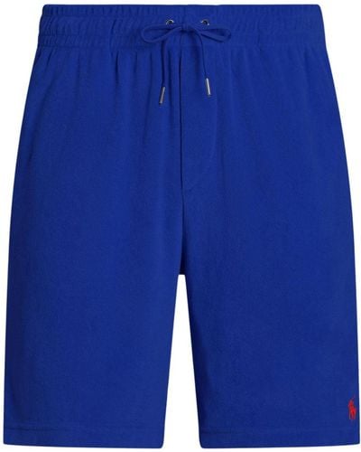 Polo Ralph Lauren Frottee-Joggingshorts mit Polo Pony - Blau
