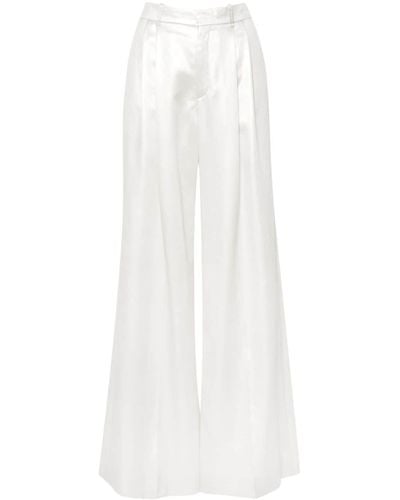 Chloé Pantalon en soie à coupe ample - Blanc
