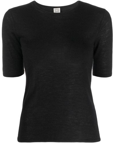 Totême ラウンドネック Tシャツ - ブラック
