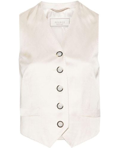 Peserico Patch-detail Waistcoat - White