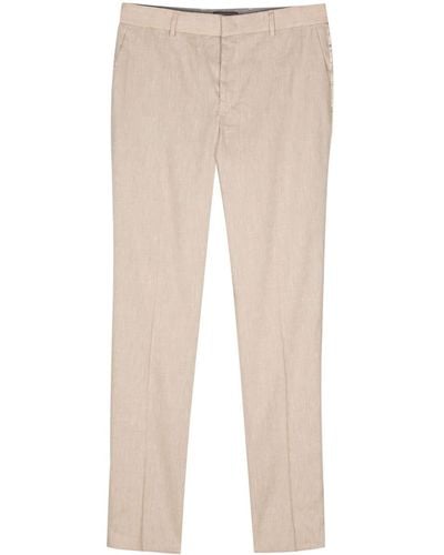 Peserico Mélange-effect Straight Trousers - Natural