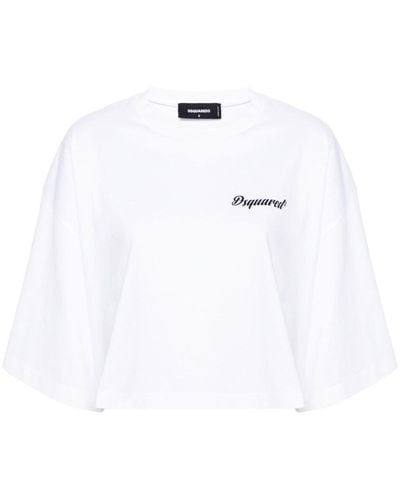 DSquared² Logo-print Cropped T-shirt - White