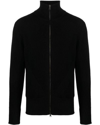 Nuur High-neck Chunky-knit Cardigan - Black