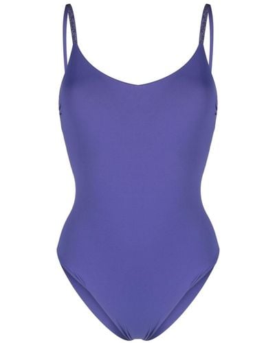 Fisico Logo-embellished Sleeveless Swimsuit - Purple
