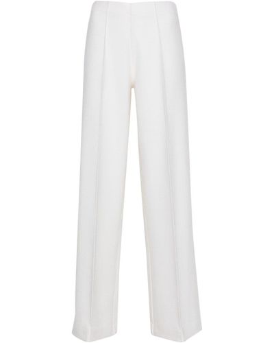 Bruno Manetti Wide-leg Wool Pants - White