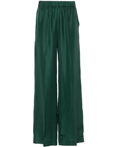 P.A.R.O.S.H. Silk Straight Trousers - Green