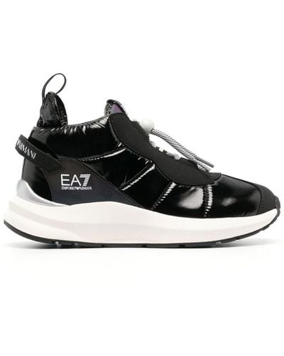 EA7 Baskets mi-montantes à design matelassé - Noir
