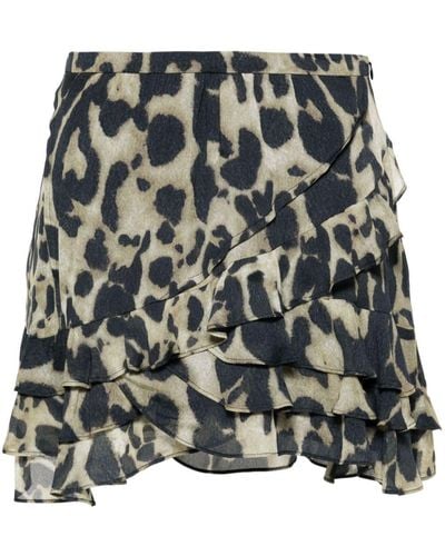 IRO Minifalda Japin con estampado de leopardo - Verde
