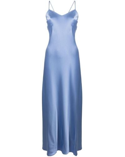 Polo Ralph Lauren ノースリーブ サテンイブニングドレス - ブルー