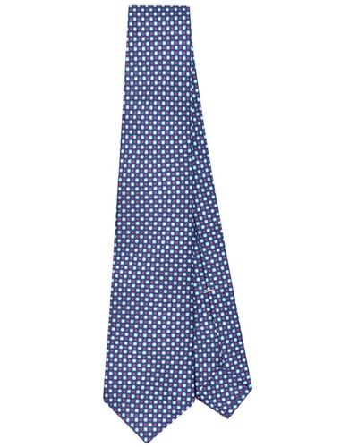 Kiton Seidenkrawatte mit Polka Dots - Blau