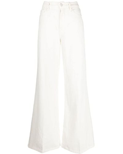 FRAME Pantalon de tailleur à coupe évasée - Blanc