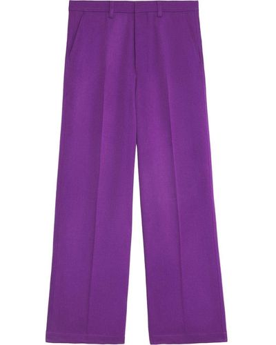 Ami Paris Wide-leg Tailored Trousers - Purple