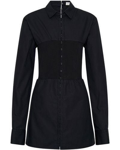 Dion Lee Hook Mini Shirt Dress - Black