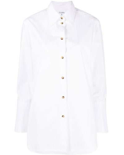 Filippa K Camisa Joelle de manga larga - Blanco