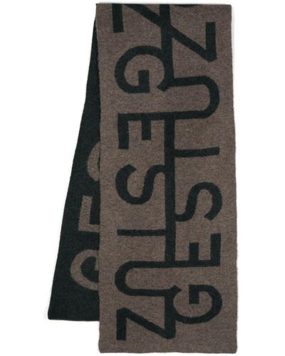 Gestuz AlpgaGZ Intarsien-Schal mit Logo - Schwarz