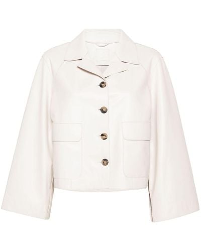 DESA NINETEENSEVENTYTWO Split-sleeves leather jacket - Bianco