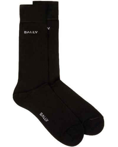 Bally Socken mit Logo-Intarsie - Schwarz