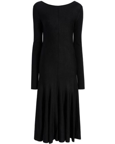 Khaite Scoop-back Virgin-wool Midi Dress - Black