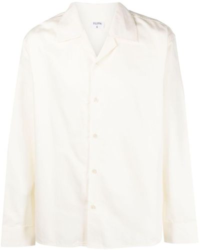 Filippa K Notched-collar Long-sleeve Shirt - White