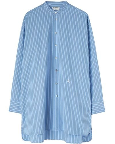 Jil Sander Camisa Sunday a rayas - Azul