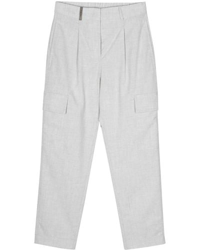 Peserico Pantalon de costume à poches cargo - Blanc