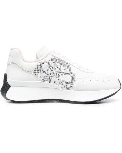 Alexander McQueen Sprint Runner Sneakers In /silver/black - White