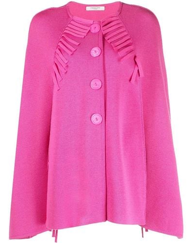 Charlott Fringed Long-sleeve Knit Top - Pink