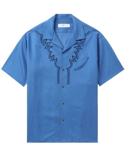 Toga Camisa bordada de manga corta - Azul