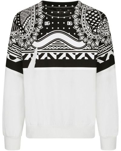 Dolce & Gabbana Sweatshirt mit Bandana-Print - Weiß