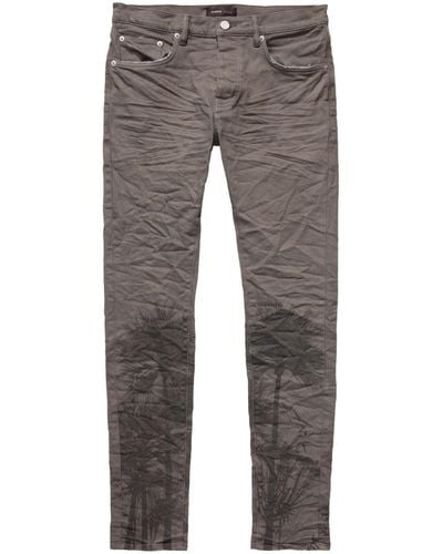 Purple Brand Skinny-Jeans mit Palmen-Print - Grau