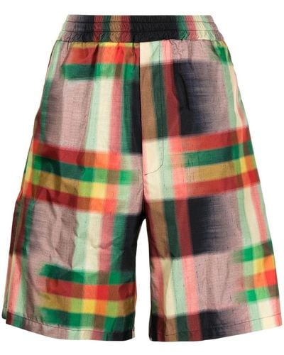 Pierre Louis Mascia Aloe Checked Bermuda Shorts - Multicolour