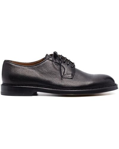 Doucal's Pebbled-leather Derby Shoes - Black