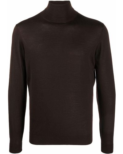 Dell'Oglio Roll-neck Merino Sweater - Brown