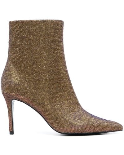 Versace Jeans Couture Scarlett 90mm Metallic Ankle Boots - Brown